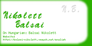 nikolett balsai business card